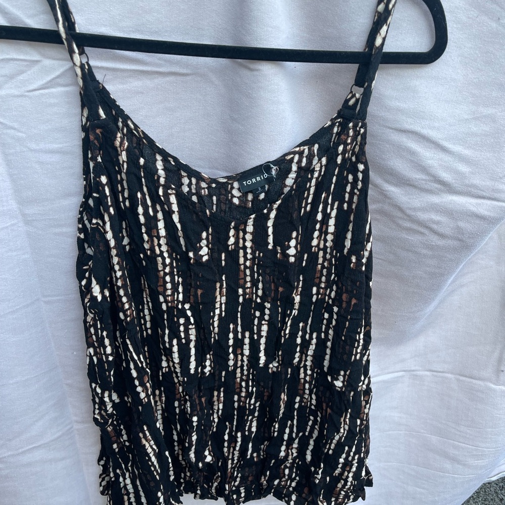 Torrid Black and White Sequin Camisole